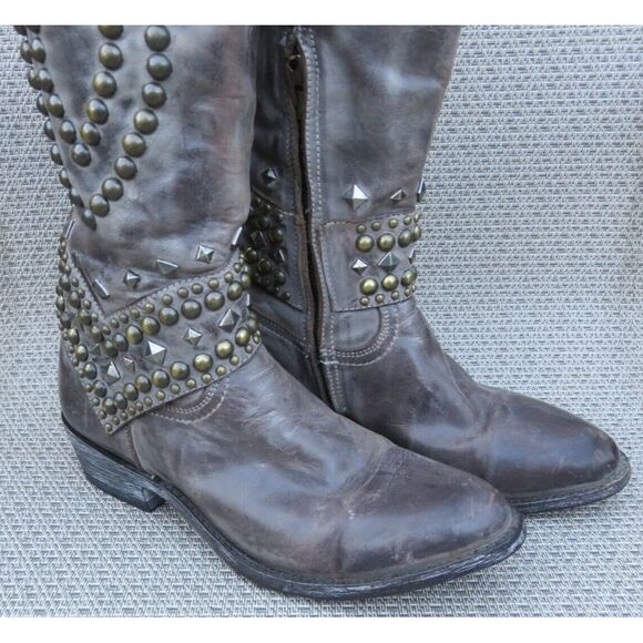 Old Gringo Belinda Womens Size 7 B Brown Studded 18.5" Tall Western Boots - Picture 8 of 16